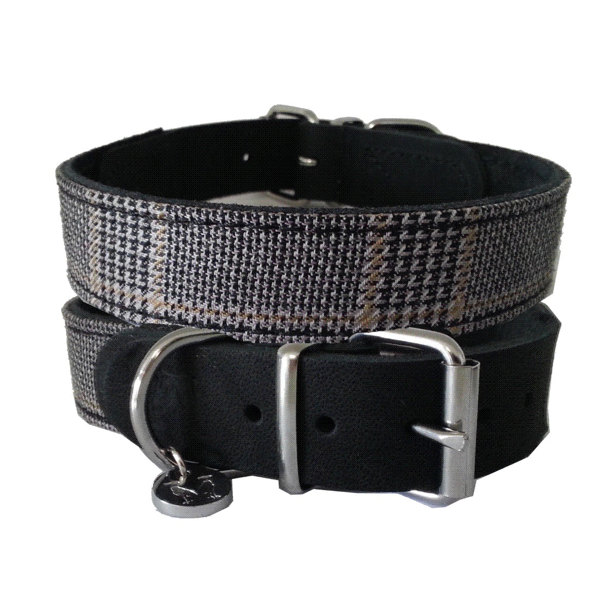 Lederhalsband Glencheck