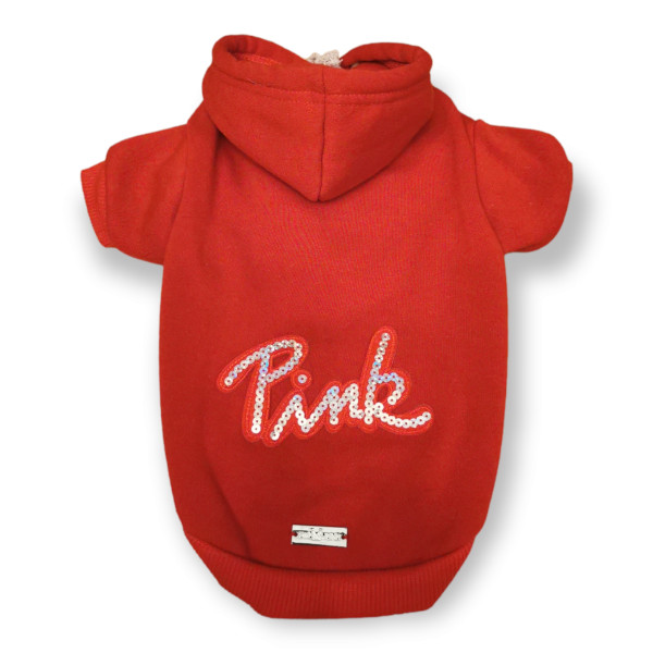 Hundehoodie PINK - rot