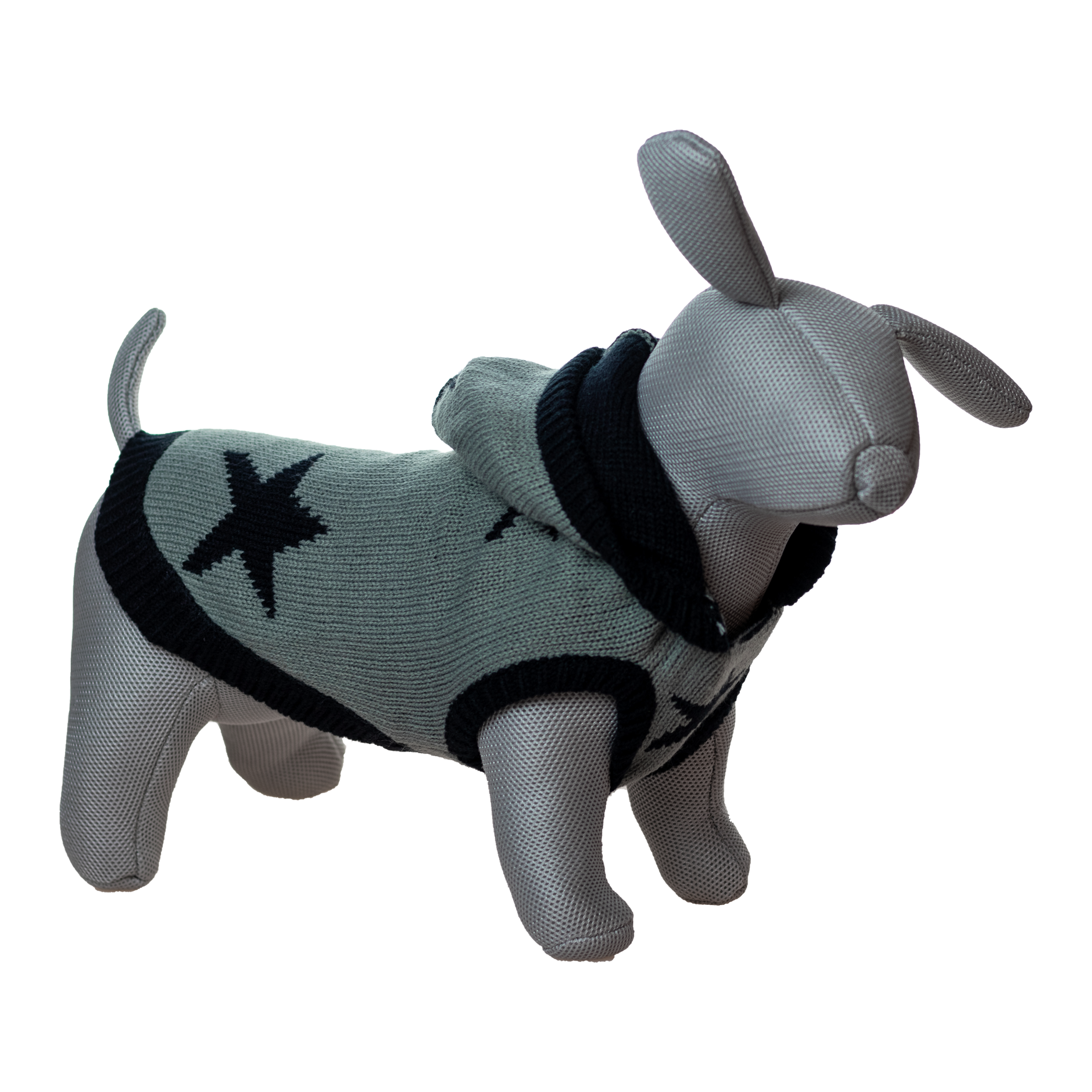 Strickhundepullover Star grau